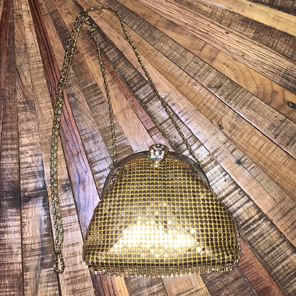 Gold mesh purse